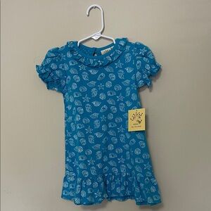 NWT- Luigi Kids -Blue Seashell Print Dress - 2T